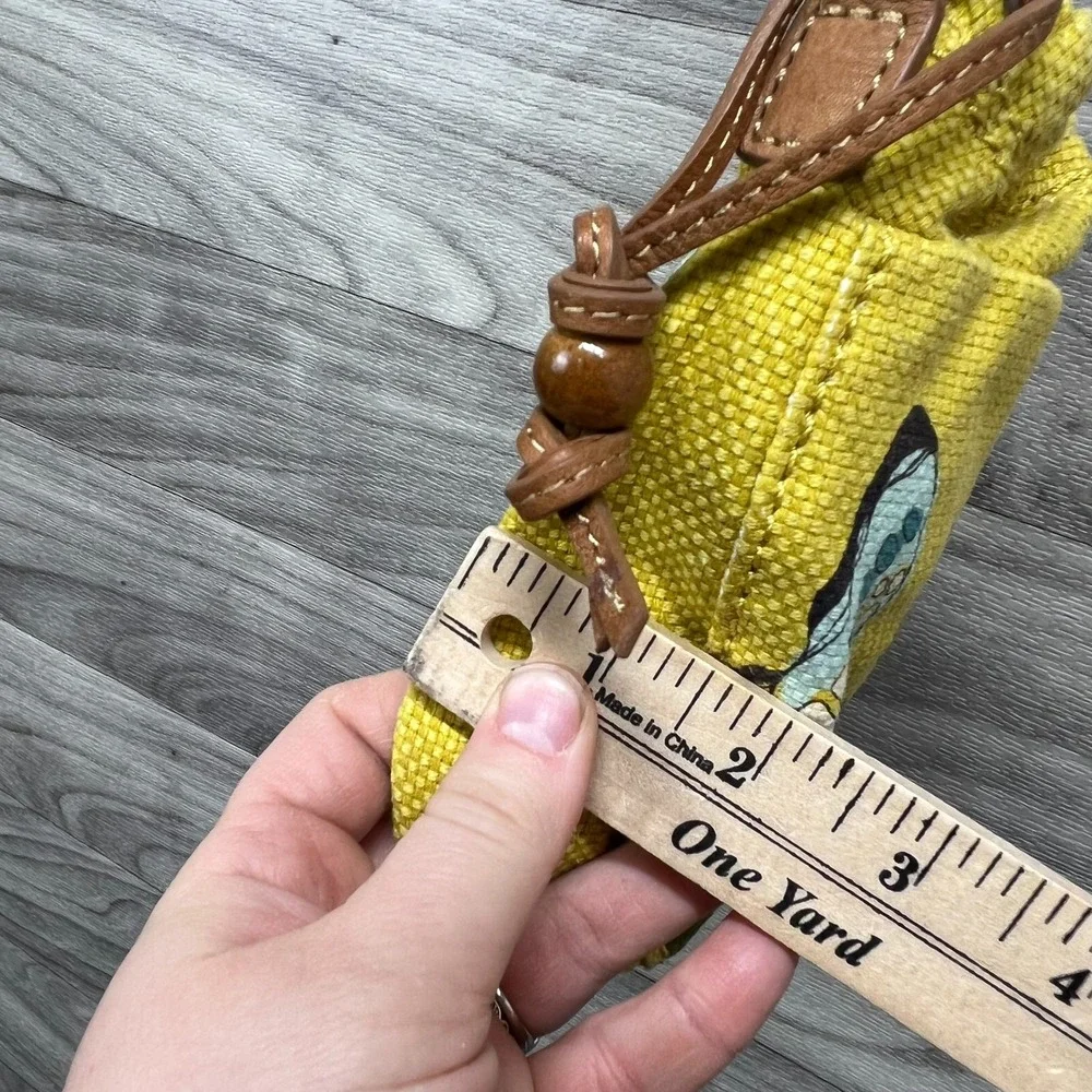 Vintage Fossil Crossbody Bag Purse Yellow Butterfly Motif‎ Mini Graphic Canvas - Picture 11 of 13